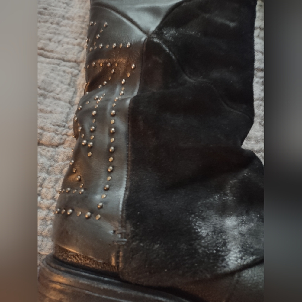 A.S.98 Black Pilar Leather Knee-High Boots - Picture 6 of 9